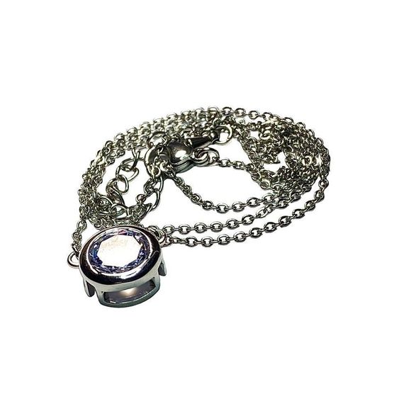 Minimalist 925 Sterling Silver Necklace w/ Clear CZ Gemstone 18” + - Picture 6 of 8